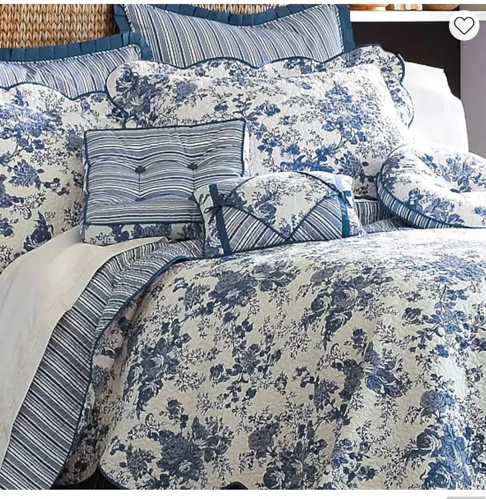 NEW! Laurel Manor Toile Garden Cotton Pillow 12in x 16in